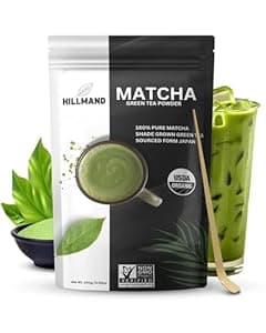HILLMAND Matcha Powder -Vibrant Green Tea Powder with unsweetened matcha powder - Mixed Greens & matcha latte - Carefully Stored Greens Superfood Powder (3.53 Ounce Pack of 1)