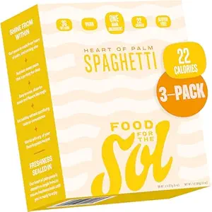 Food for the Sol Hearts of Palm Spaghetti (3-Pack) - 22 Calories Delicious, Gluten Free Low Carb Pasta - Healthy, Clean Ingredient Spaghetti Noodles – Vegan & Keto-Friendly Heart Of Palm Pasta