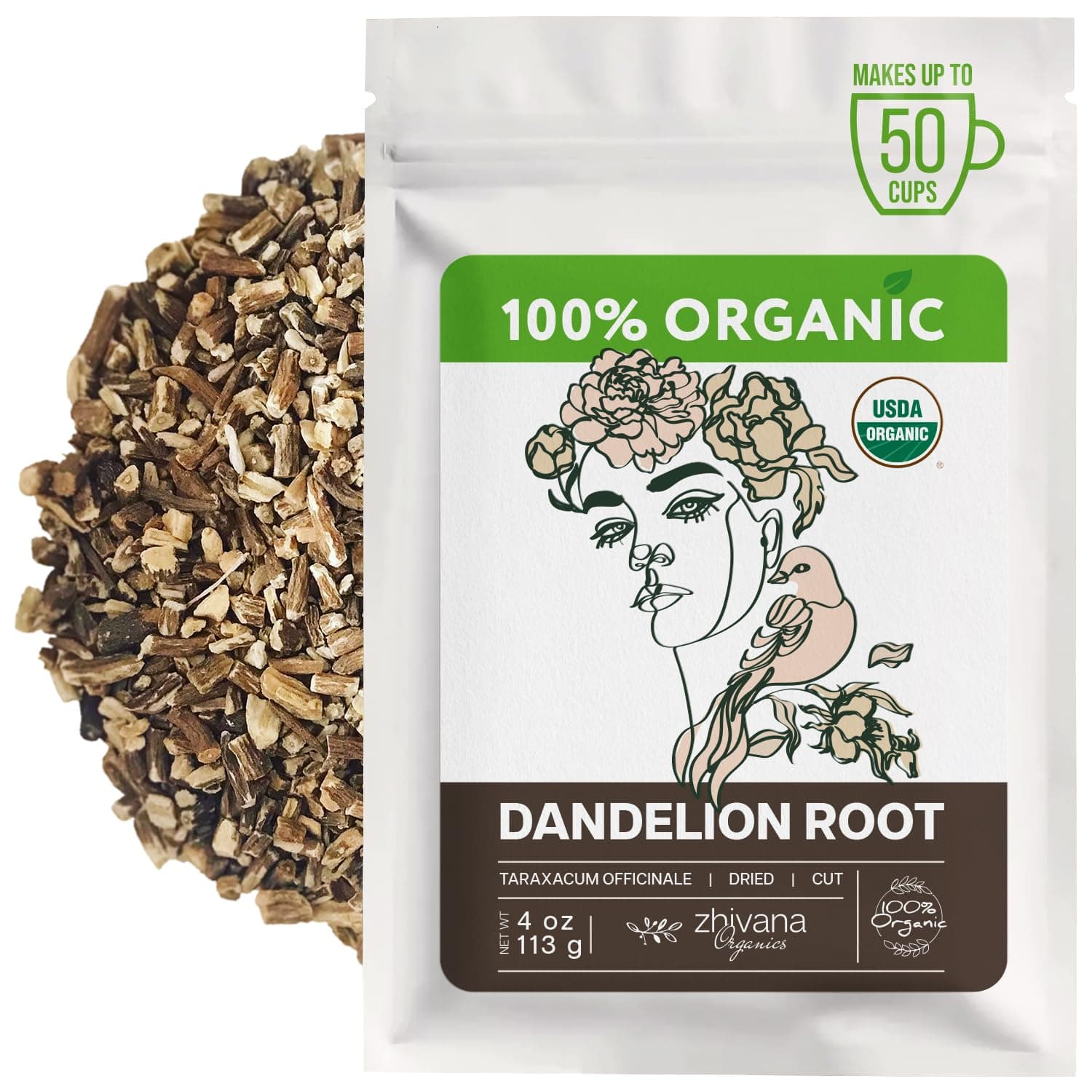 Organic Dandelion Root - Dandelion Root Tea - Diente de Leon Organico – Natural Cleansing, Gut Flora, Digestion, Liver, Skin – 4 oz